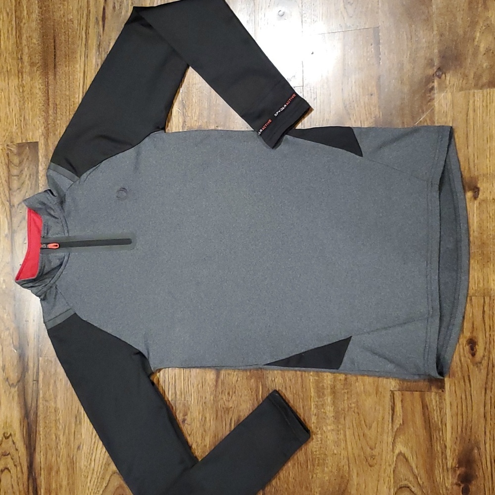 Mens Spyder gray & black active 1/4 zip pullover size S